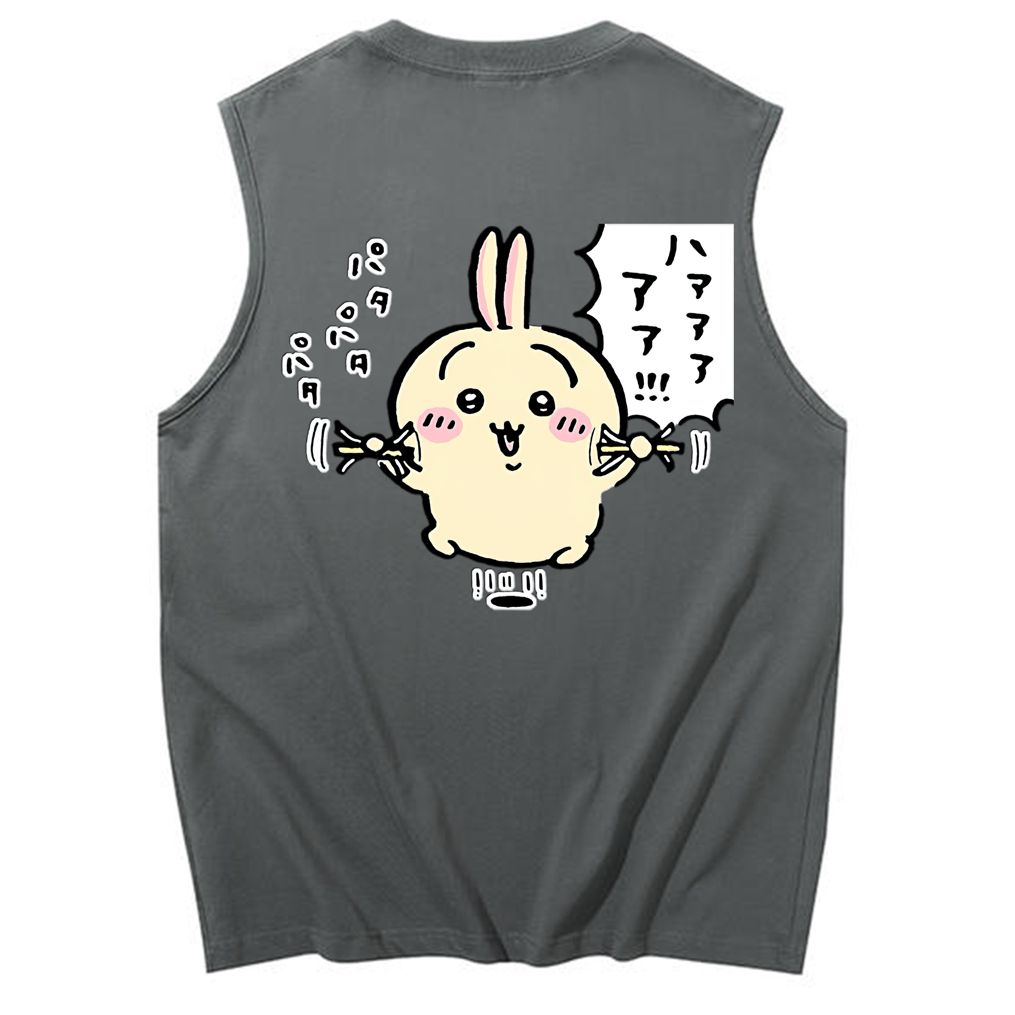 （画像用） ちいかわ うさぎ Chii-kawa usagi コットン100％タンクトップ（背面プリント）
